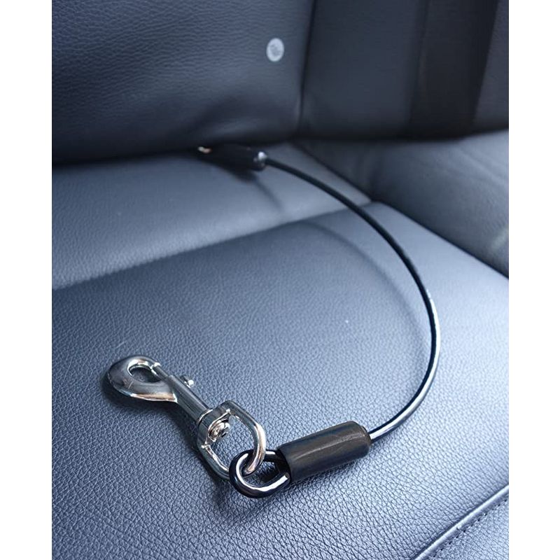 Leashboss Dog Car Seat Belt Restraint, Heavy Duty No Chew Coated Steel, 2 of 11