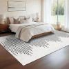 2'x6' Washable Area Rug, Modern Stripe, Low Pile Non-Slip Indoor, Minimalist Farmhouse Style, Non-Shedding Foldable Bedroom Mat, Black - 3 of 4