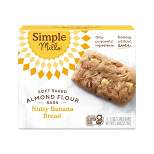Simple Mills Gluten Free Nutty Banana Bread Soft-Baked Almond Flour Bars - 5ct