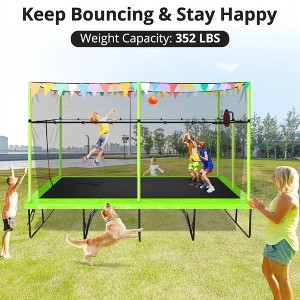 GDFStudio Keats Outdoor/Indoor Steel Ladder Rectangle Trampoline with Enclosure - 1 of 4