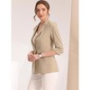 INSPIRE CHIC Women's Notched Lapel 3/4 Sleeves Formal Suit Blazer - 2 of 4