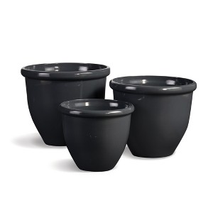 Plum & Post Glazelite Garden Pots, Set Of 3 - 1 of 1
