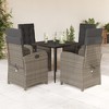 vidaXL Garden Dining Set Grey, Dark Grey, Black - 2 of 4