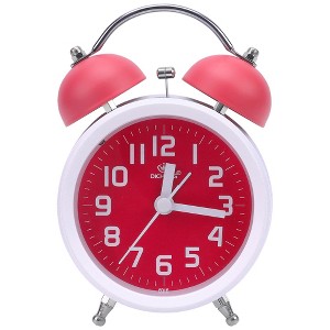 REGALWOVEN Battery Powered Metal Silent Non-Ticking Compact Size Alarm Clock 3.3"L x 2.2"W x 5.1"H 1 Pc - 1 of 4
