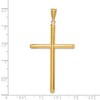 Black Bow Jewelry 14k Yellow Gold X-Large 4mm Hollow Tube Cross Pendant - 4 of 4