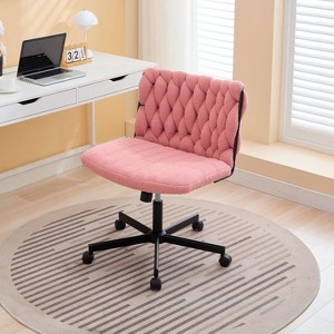 Jojoka 25.5" Wide Criss Cross Chair with Wheels, Modern Swivel Office Chair w/360-Degree Swivel, Adjustable Height, 300lb Capacity, for Office, Study - 1 of 4