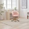 Vynxaria Modern Accent Chair with Golden Base for Vanity or Office - White/Black/Pink - 2 of 4