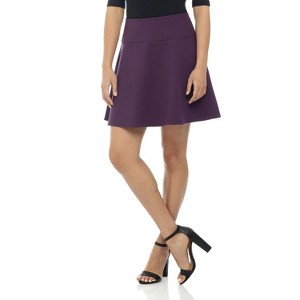 Rekucci Women’s Flared Flippy Skirt – Wide Waist Comfort Fit, 18" A-Line Ponte Skirt - 1 of 4