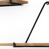 HomeRoots Set Of Three Black And Brown Metal And Solid Wood Triangle Wall Mounted Accent Shelves - 4 of 4