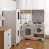 Kids Play Kitchen Set | Toddler Corner Playset with Faucet, Microwave & 5 Cookwares | Storage Cabinets for Boys & Girls Ages 3+ - 3 of 4