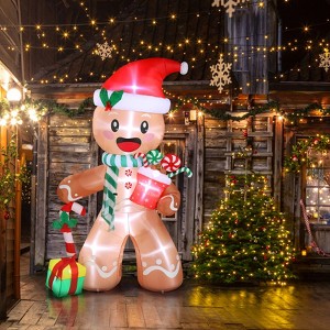 7.9 FT Christmas Inflatable Decoration, Inflatable Gingerbread Man Outdoor Decoration Blow Up Yard Decorations for Holiday Party Yard Lawn Garden - 1 of 4