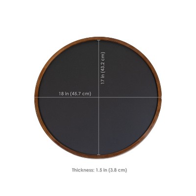 Rustic Brown Round Magnetic Chalkboard with Pine Wood Frame
