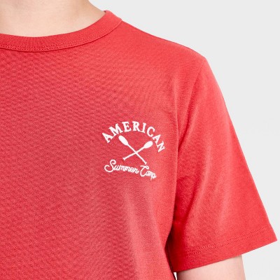 Детские Cat & Jack Kids' Short Sleeve 'American Summer Camp' Graphic T-Shirt - Cat & Jack™ Red L — фото 4