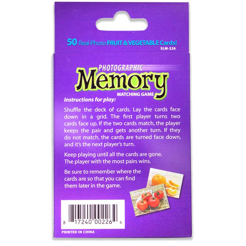 Stages Learning Materials Photographic Memory Matching Game, Fruit & Vegetables, 3 of 10
