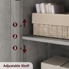 54" Tall Bathroom Cabinet, Freestanding Storage Cabinet with Glass Doors and Adjustable Shelves - 4 of 4