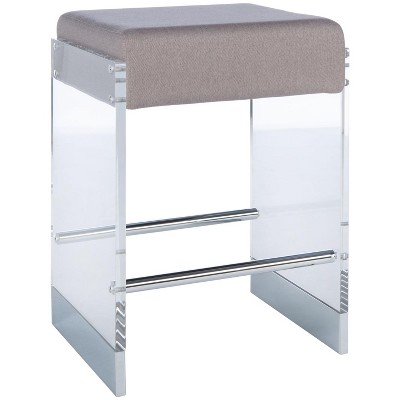 Gray Acrylic and Stainless Steel 26" Backless Counter Stool