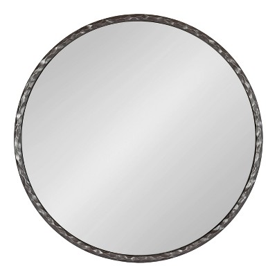 Jedda 26" Round Gunmetal Textured Wall Mirror