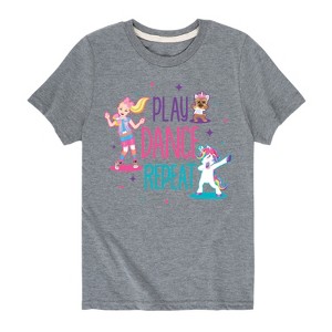 JoJo Siwa Play Dance Repeat Short Sleeve Graphic T-Shirt - Heather Grey - 4T - 1 of 3