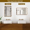 24 x 36 inch Natural Wood Color Wavy Rectangle Solid Wood Frame Wall Decorative Mirror for Home - 3 of 4