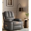 27"Oversized Manual PU Leather Recliner Chair with Cup Holders and Side Pockets, Ergonomic Design for Adults - 4 of 4