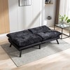 71.6" Futon Sofa Bed, Convertible Sleeper Sofa With Metal Legs, Foldable Chenille Upholstered Loveseat, 2 Seater Futo Couch - 3 of 4