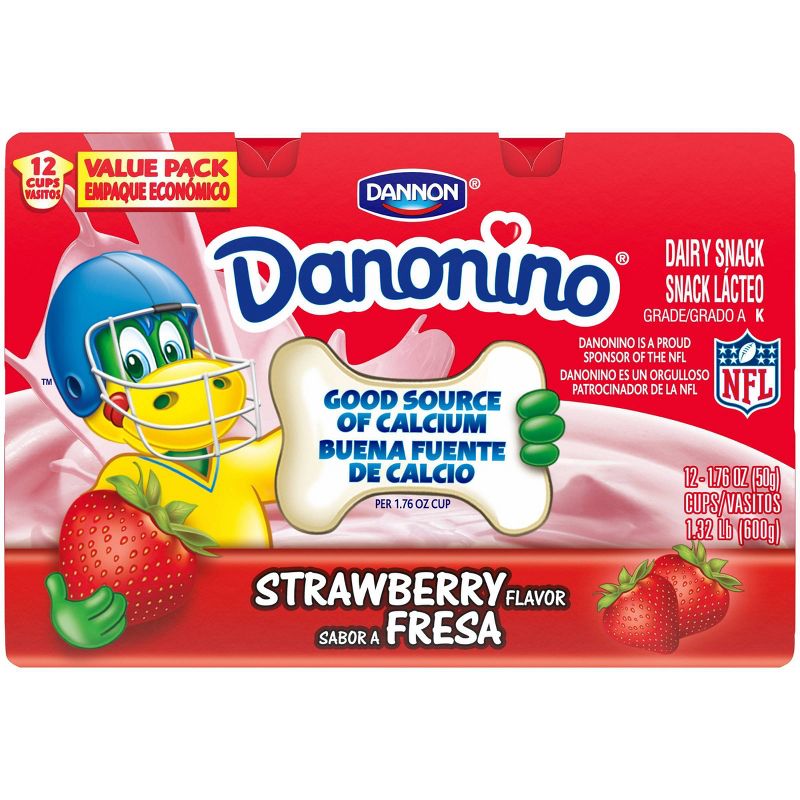 Dannon Danonino Strawberry Kids&#39; Dairy Snack - 12ct/1.76oz Cups, 4 of 6