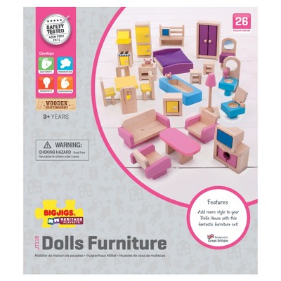 bigjigs dolls house furniture set