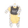 Hudson Baby Infant Boy Cotton Sleep and Play, Bodysuit and Bandana Bib Set, Construction Work - 2 of 4