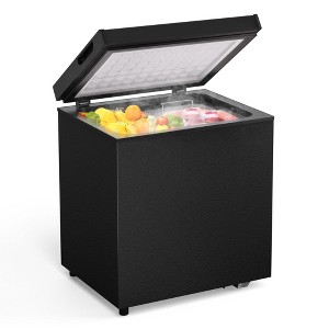 Simzlife Chest Freezer with Removable Basket,Mini Freezer Countertop, Black - 1 of 4