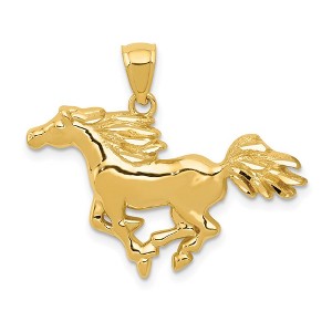 Black Bow Jewelry 14k Yellow Gold Polished Galloping Horse Pendant - 1 of 4