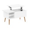 Furinno 35.2" Lift Top Coffee Table Multifunctional Accent Table w/Hidden Compartment and Side Open Storage Shelf Living Room Furniture,Flagstaff Oak - 2 of 4