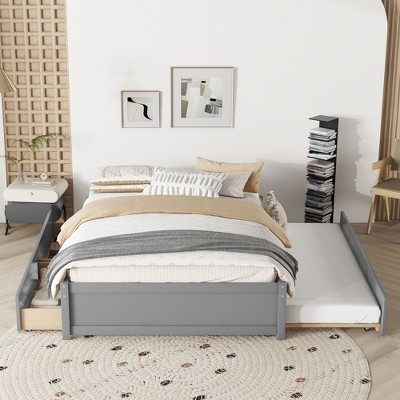 FULL BED WITH TWIN SIZE TRUNDLE AND TWO DRAWERS FOR ESPRESSO COLOR