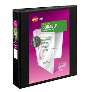 Avery Durable View 3 Ring Binder, 1-1/2 Inch EZD Rings, 1 Black Binder (09400) - 1 of 4
