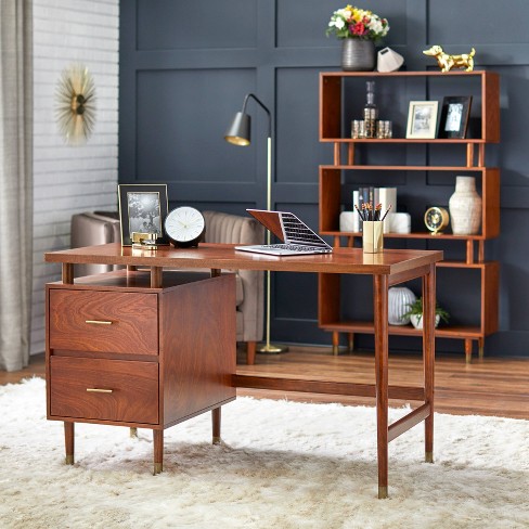 Vintage Wood Desk With Drawers, Writing Desk, Home/office Desk, Wood  Furniture, Student Desk, Solid Wood, Knee Hole Desk, Computer Desk 