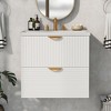 24" Wall Mounted Bathroom Vanity with 2 Drawers, White - ModernLuxe - 3 of 4