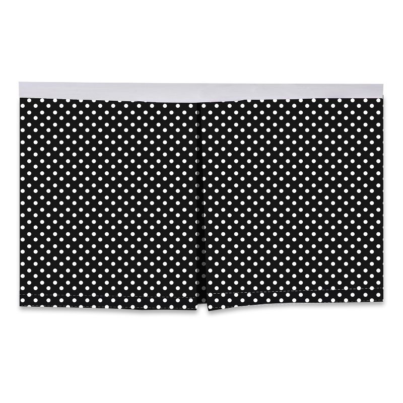 Bacati - Pin Dots Crib/Toddler Bed Skirt - White/Black, 3 of 5