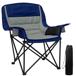 Outsunny Camping Chair for Adults, Portable Folding Camping Chair w/ Side Pockets, Cup Holders, Carry Bag for Backyard, Fishing & Sports - 1 of 4