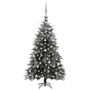 vidaXL Christmas Tree with LED Balls and Snow Flocked Decoration Ornaments Christmas Holiday Patio Indoor Outdoor - 1 of 4