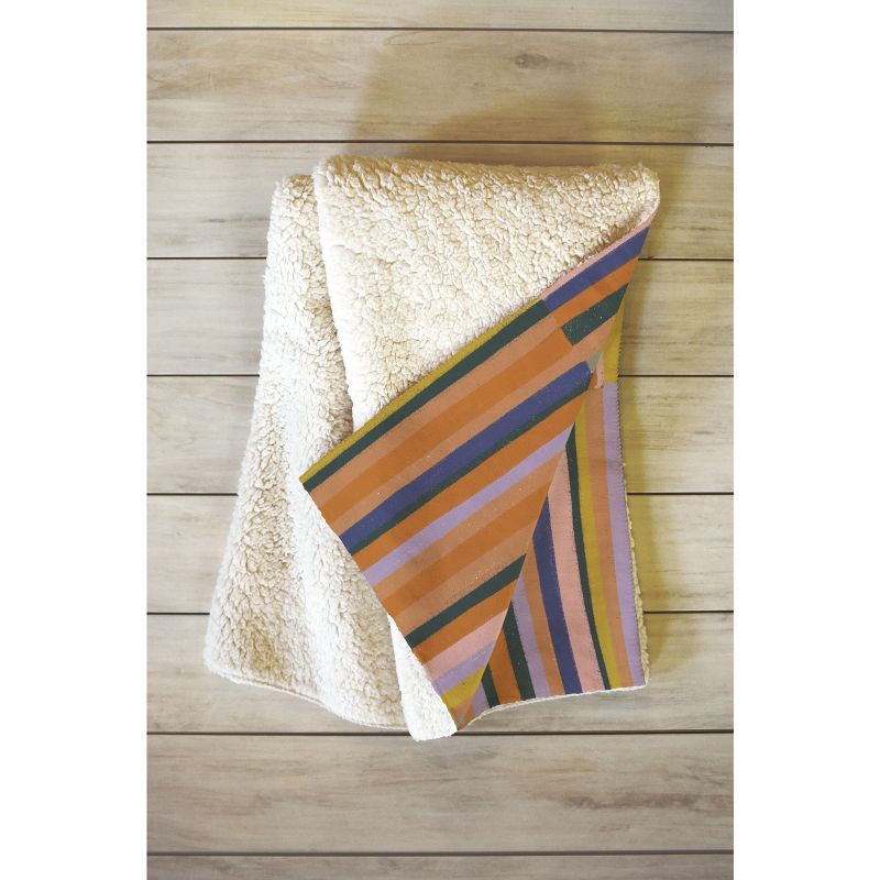 Gigi Rosado Brown striped pattern Fleece Throw Blanket - Deny Designs, 2 of 3