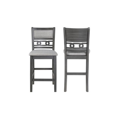New Classic Furniture,Furniture Gia Solid Wood Counter Chairs In Gray (Set Of 2)