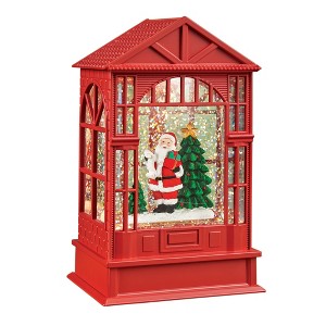 Collections Etc LED Lighted Santa Claus Glitter Snow Globe Decoration - 1 of 2