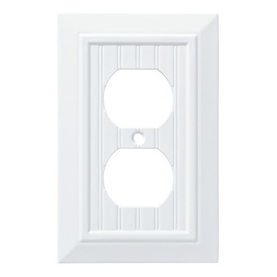 Franklin Brass Classic Beadboard Single Duplex Wall Plate White