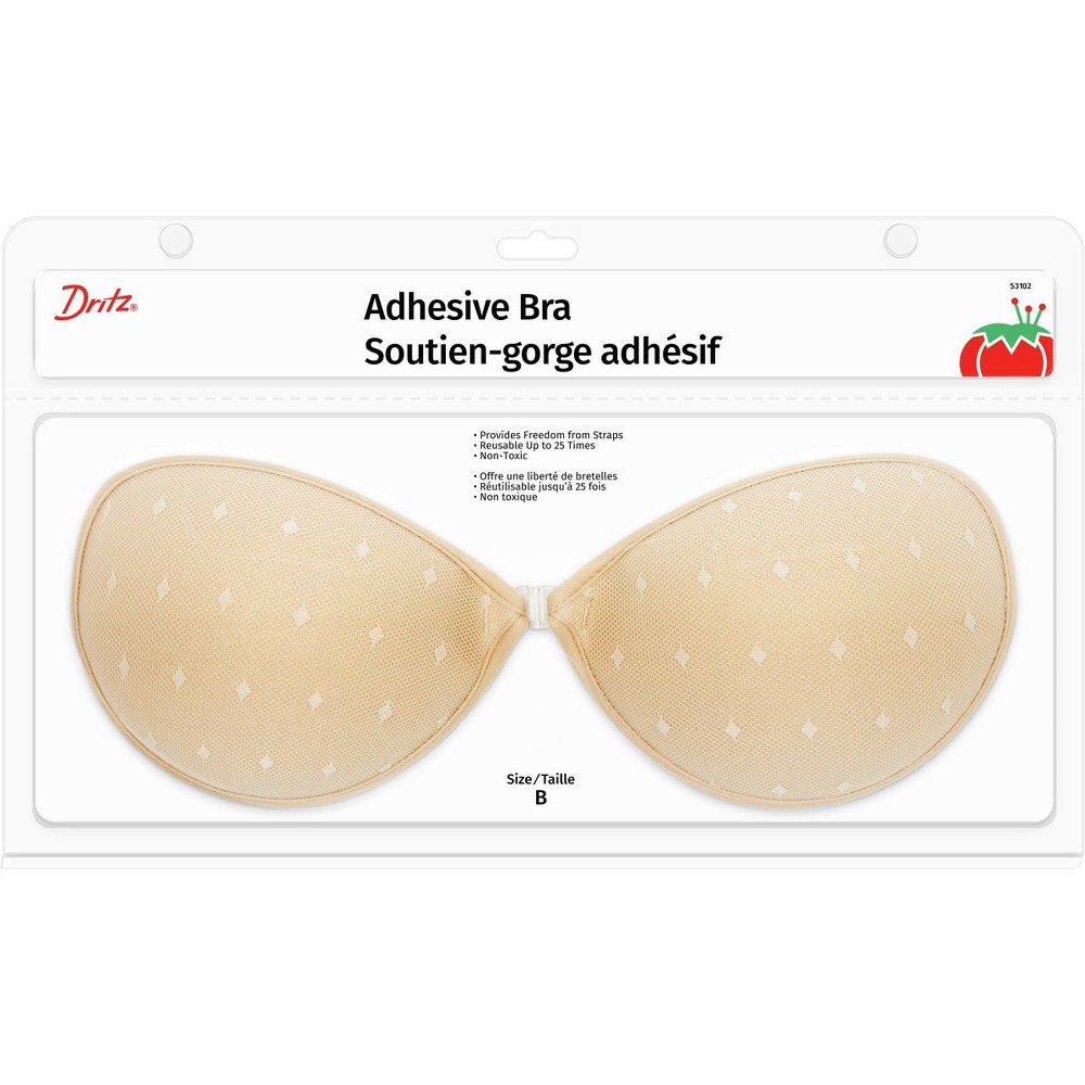Dritz B Cup Adhesive Strapless Backless Bra Nude: Sticky Bra, Silicone Stick On, Pasties, Hand Wash, Line Dry