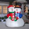 Gemmy Animated Christmas Inflatable Snow Couple Cocoa Cheers Scene, 8 ft Tall, Multi - 2 of 4