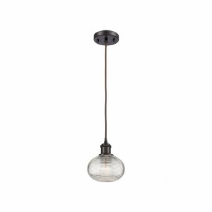 Ithaca - 1 Light Cord Hung Mini Pendant In Industrial Style-7 Inches Tall and 6 Inches Wide - 1 of 1