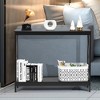 Costway 2-Tier Console Table x-Design Bookshelf Sofa Side Accent Table w/Shelf White\ Black\Espresso\Wood Grain - image 4 of 4