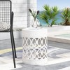 Maggift Patio End Tables Accent Side End Table for Outdoor and Indoor, Garden, Backyard Use, Special Design, White, 13.75"*13.75"*18" - 3 of 4