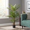 XINGHANZHENXUAN Artificial Palm Tree, Pre-Potted Faux Tropical Plant with Feathered Fronds for Indoor & Covered Outdoor Spaces - 2 of 4