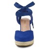 Allegra K Women's Closed Round Toe Espadrilles Wedges Tie Up Sandals - 2 of 4