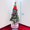 Maggift Artificial Plant 5ft Artificial Christmas Tree Including 109 Pendant Tree Skirts and Guardrails, Pink, 25.98"*2.98"*59.06" - 3 of 4